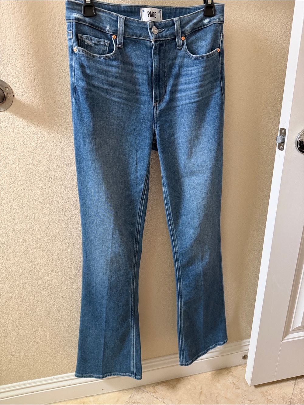 PAIGE Medium Blue Flare Jeans